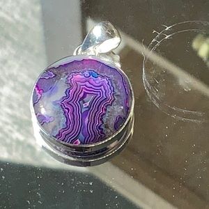 LAGUNA LACE AGATE 925 STERLING SILVER PENDANT